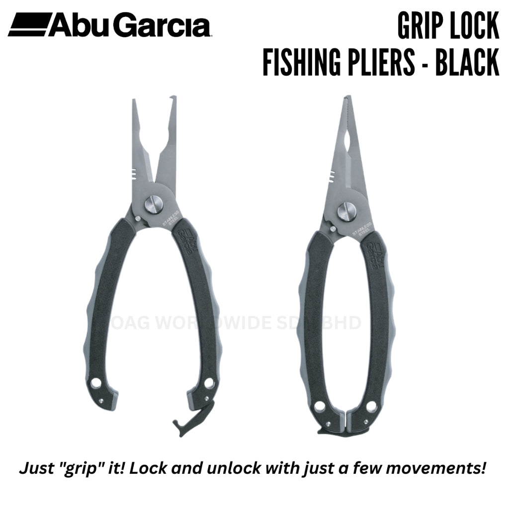 Abu Garcia Grip Lock Fishing Pliers - Black