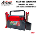 Asari 757 Combo Fishing Tackle Box with [ 2pcs Rod Holder&Cup Holder ]