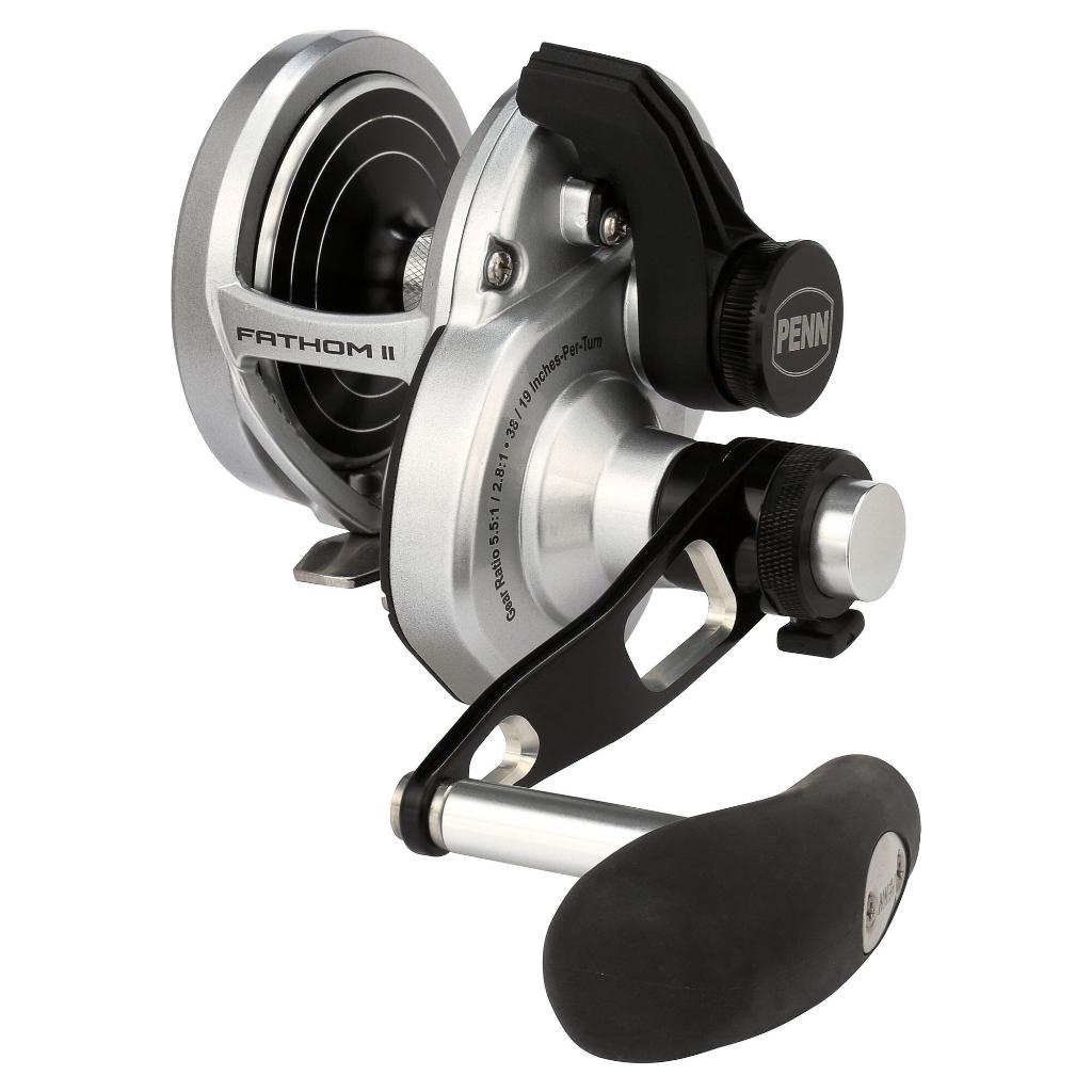 Penn Fathom II Lever Drag 2 Speed [ BENT T-HANDLE ] - Multiplier/Conventional/Round Profile Fishing Reel FTH II Fathom 2