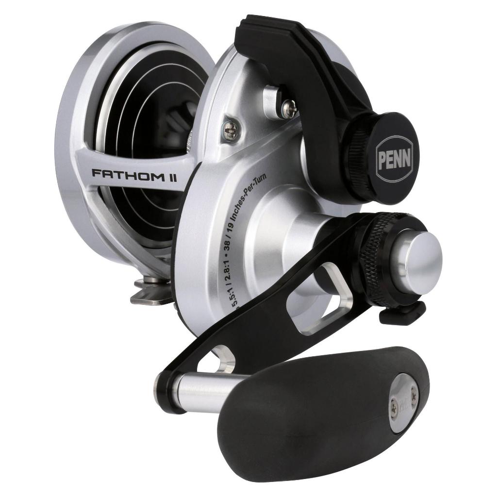 Penn Fathom II Lever Drag 2 Speed [ BENT T-HANDLE ] - Multiplier/Conventional/Round Profile Fishing Reel FTH II Fathom 2