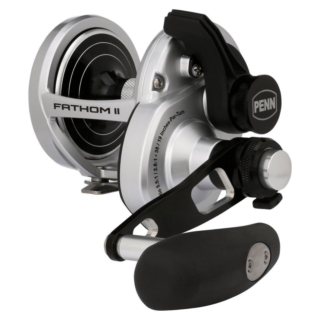 Penn Fathom II Lever Drag 2 Speed [ BENT T-HANDLE ] - Multiplier/Conventional/Round Profile Fishing Reel FTH II Fathom 2