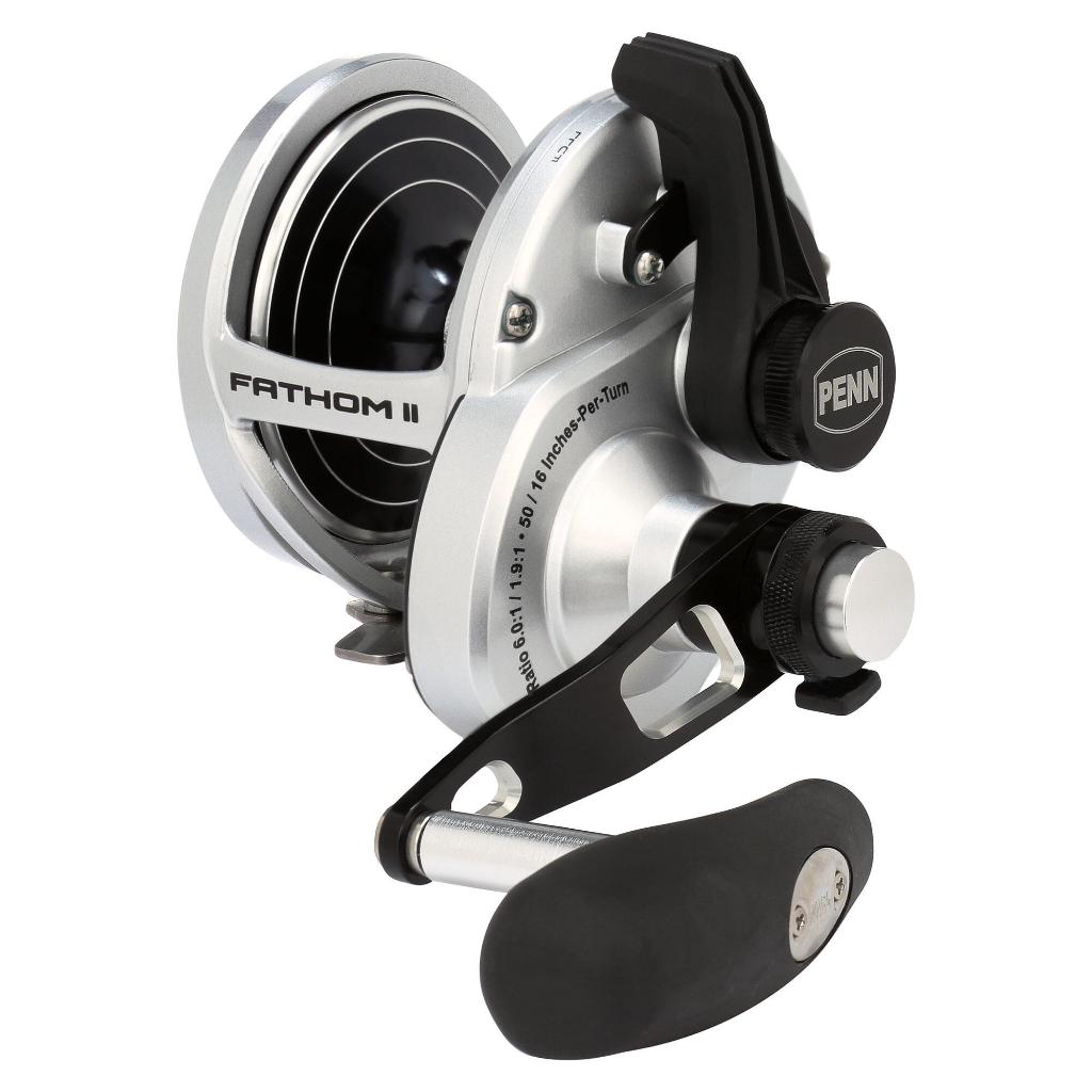 Penn Fathom II Lever Drag 2 Speed [ BENT T-HANDLE ] - Multiplier/Conventional/Round Profile Fishing Reel FTH II Fathom 2