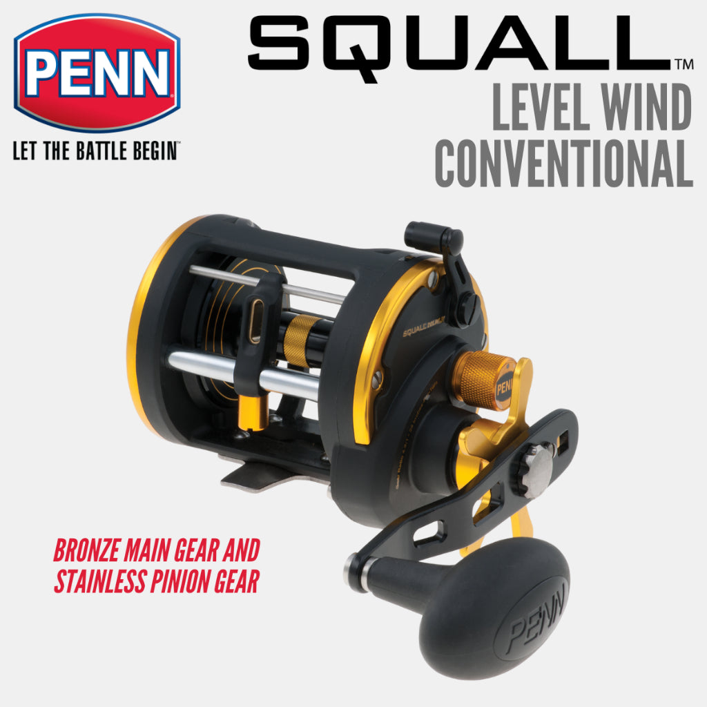 PENN Squall Level Wind [ SQL 20LWLH/30LWLH ] - Conventional/Multiplier/Round Profile Reel