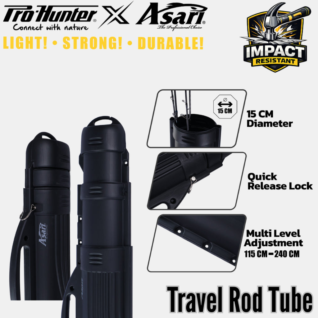 ASARI Travel Rod Tube - [ Extendable 115cm - 240cm ] Rod Case