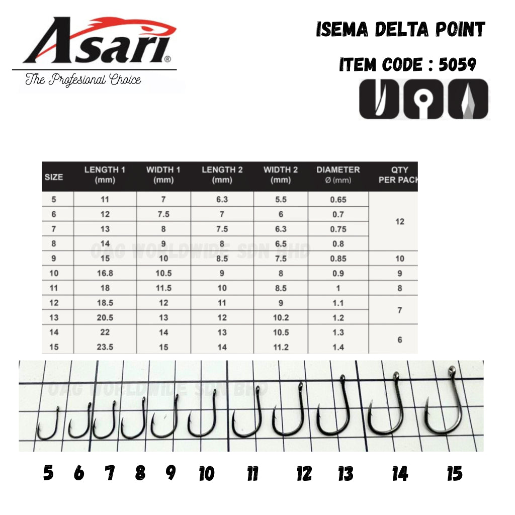 ASARI Isema Delta Point Fishing Hook Code - 5059