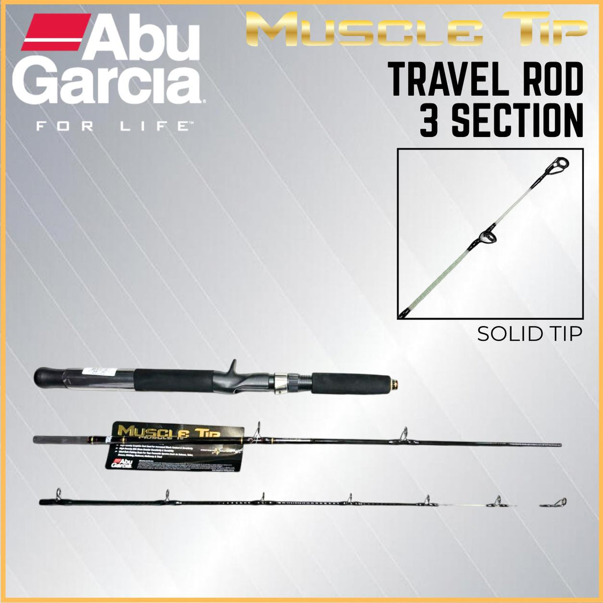 NEW Abu Garcia Muscle Tip - Casting Travel Rod 3pc