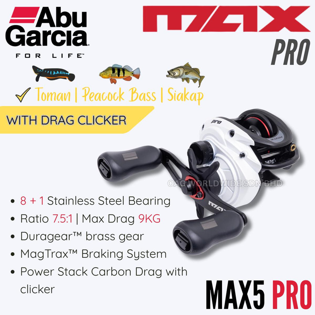 NEW Abu Garcia Max5 Pro [With Drag Clicker] - BC Reel Series Max 5 Pro
