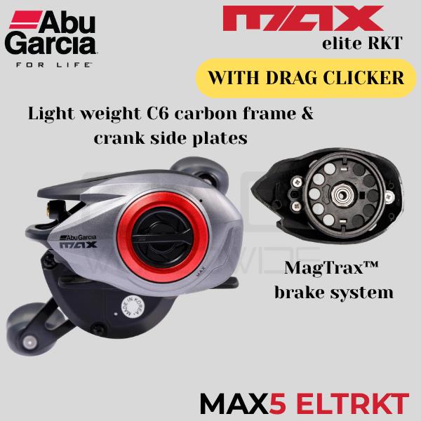 NEW Abu Garcia Max5 ELITE ROCKET [With Drag Clicker] - BaitCasting Reel Series Max 5 ELTRKT