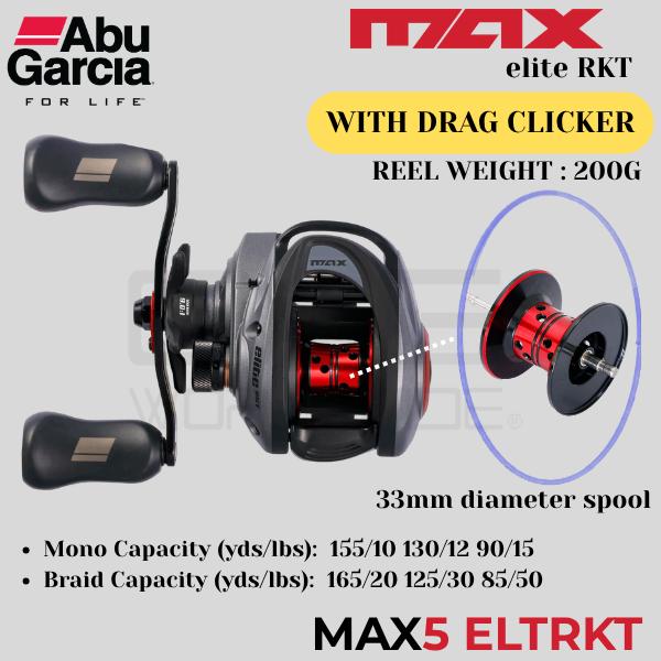 NEW Abu Garcia Max5 ELITE ROCKET [With Drag Clicker] - BaitCasting Reel Series Max 5 ELTRKT