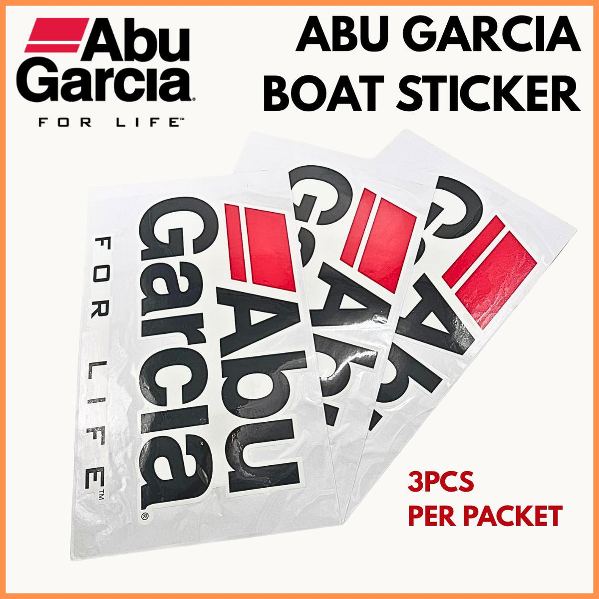 Abu Garcia Boat Sticker Decal - UV Resistance [3pcs/Pkt]